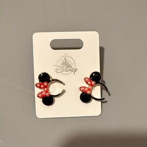 Disney Minnie Mouse Bow Earrings - Red and Black